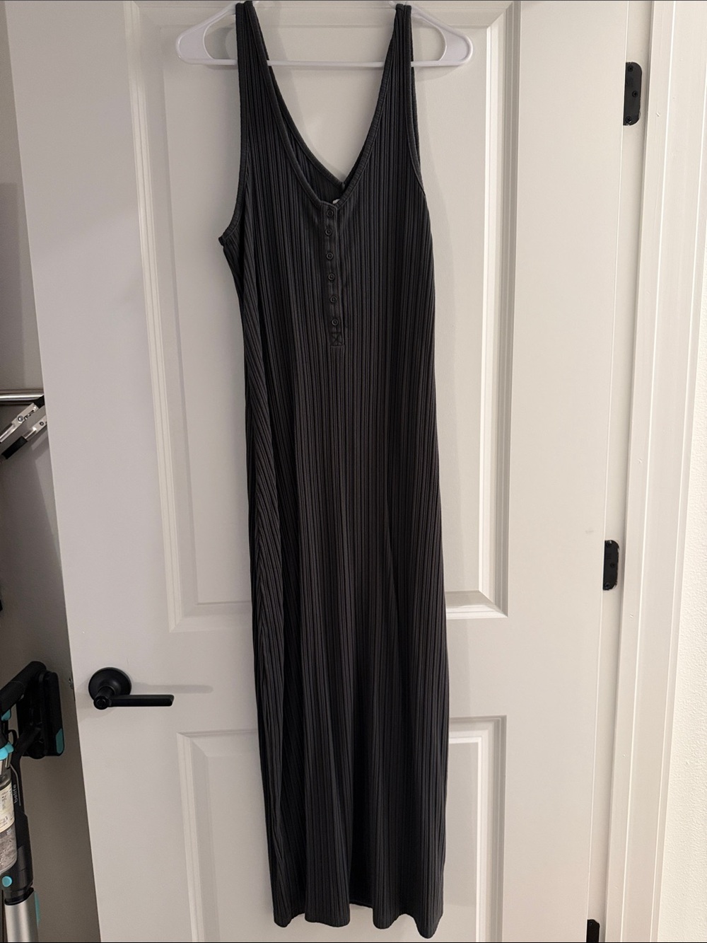 Aerie Dark Grey Ribbed Maxi Dress